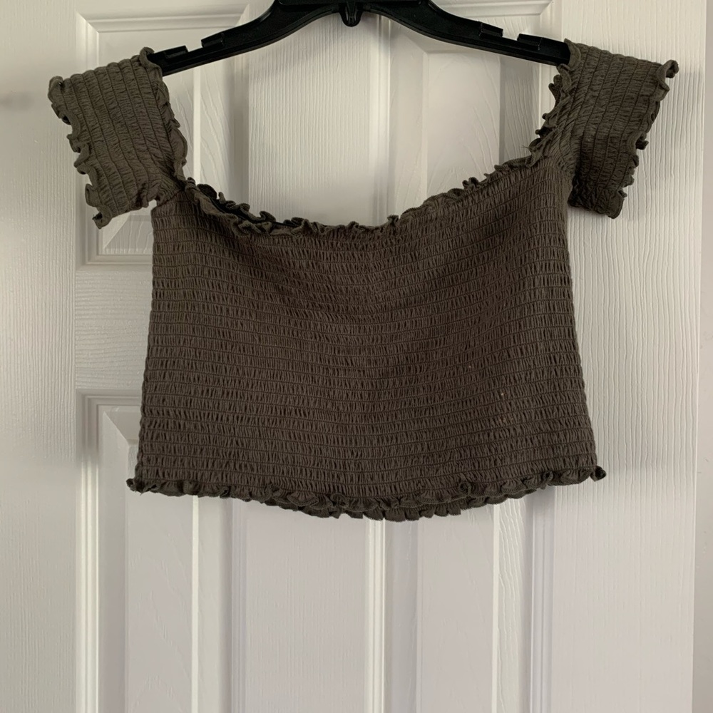 Olive green crop top